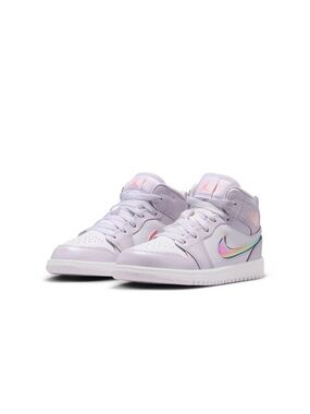 Jordan Kids' Mid-Top Sneakers in Lavender with Iridescent Swoosh